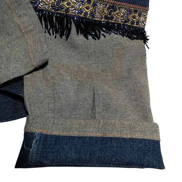 10 28x29 J Harris Vintage Womens Western Stretch Jeans Beaded Trim Embellished - Picture 8 of 9